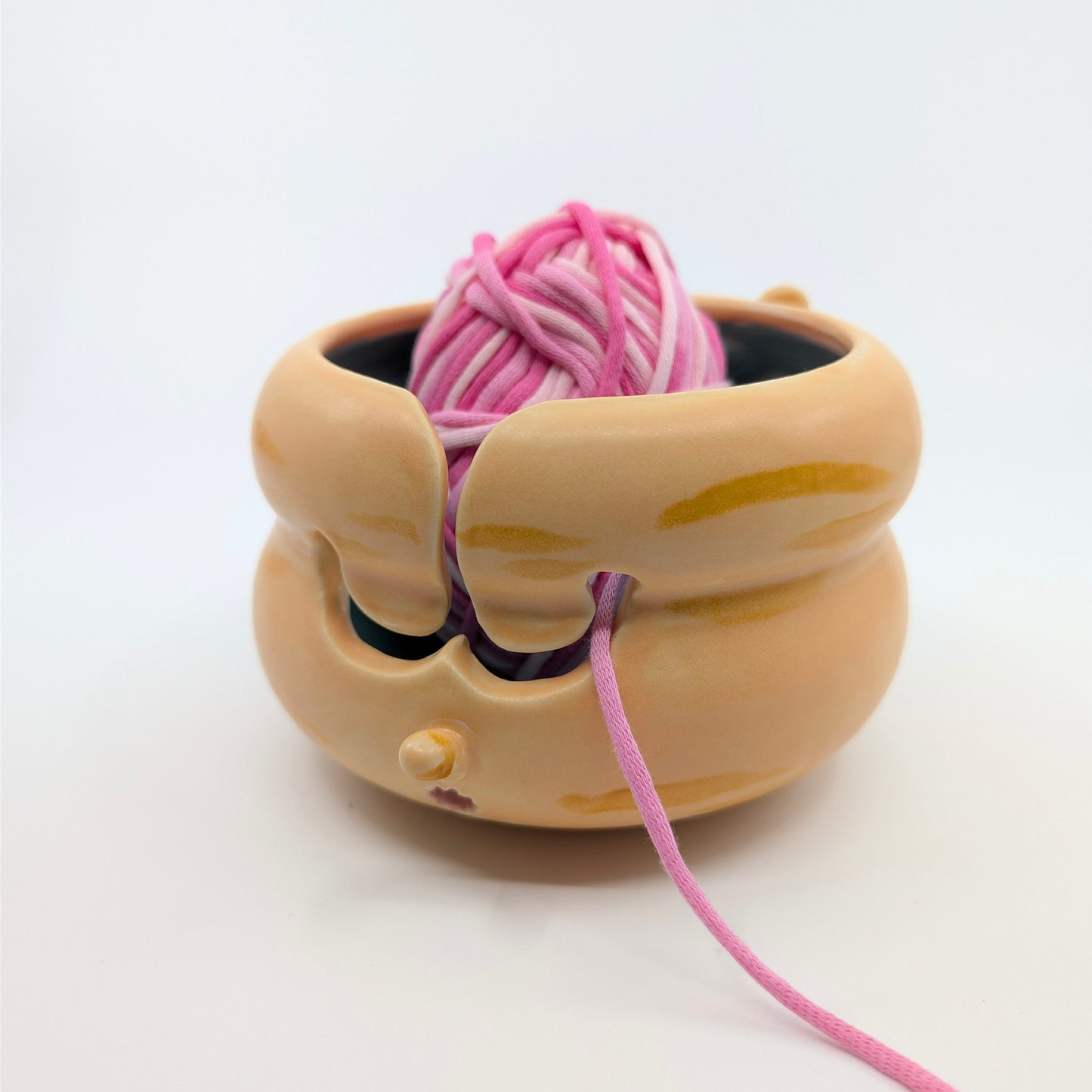 Blaaaagh! Cat Yarn Bowl (Orange Tabby)