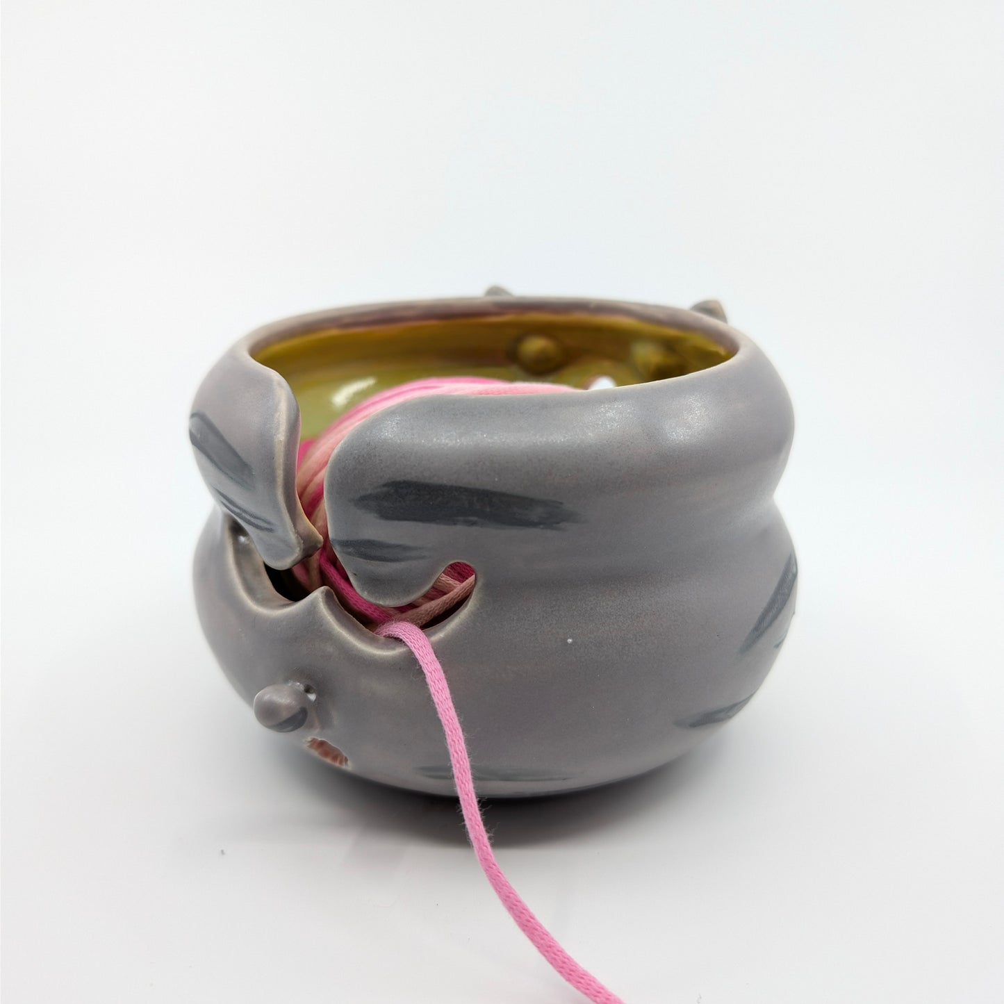 Blaaaagh! Cat Yarn Bowl (Grey Tabby)