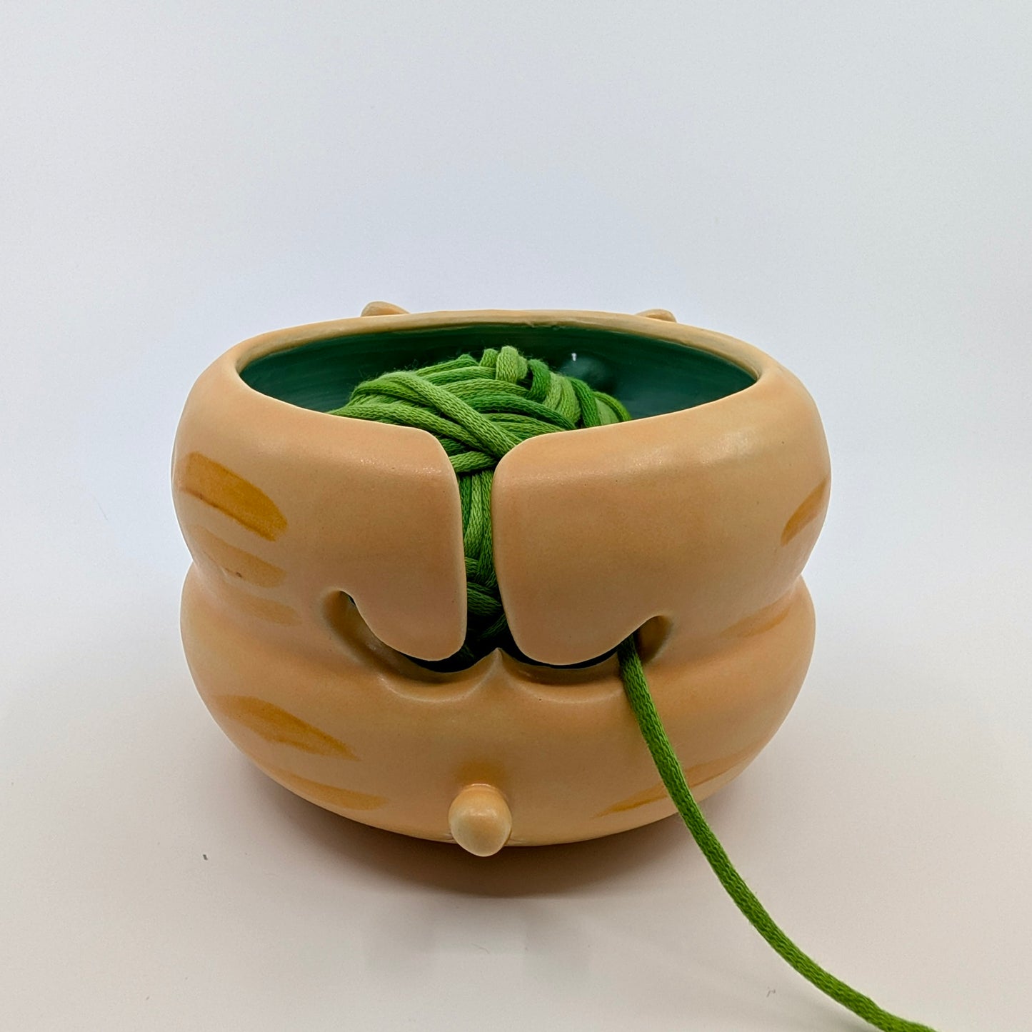 Blaaaagh! Cat Yarn Bowl (Orange Tuxedo)