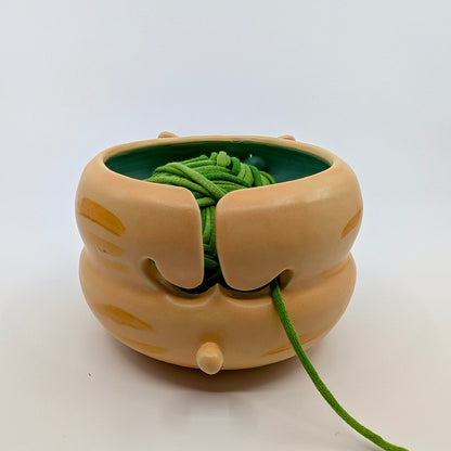 Blaaaagh! Cat Yarn Bowl (Orange Tuxedo)