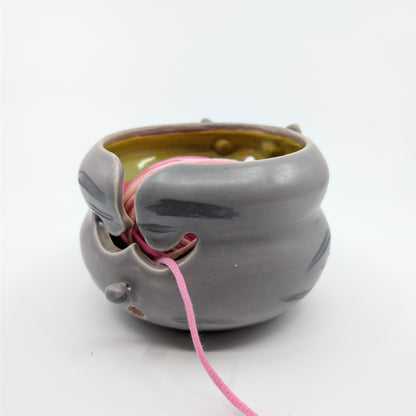 Blaaaagh! Cat Yarn Bowl (Grey Tabby)