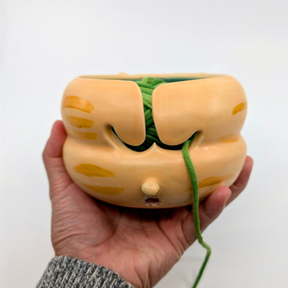 Blaaaagh! Cat Yarn Bowl (Orange Tuxedo)