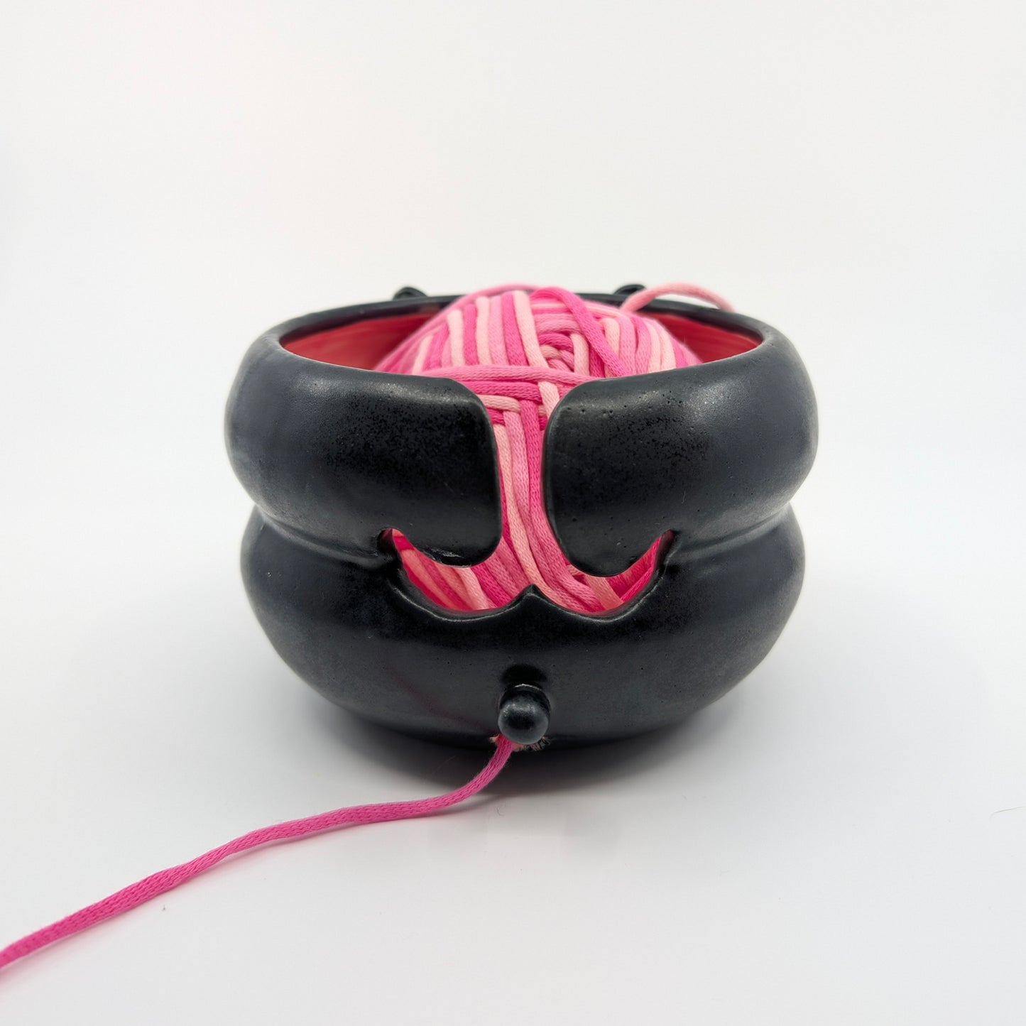 Blaaaagh! Cat Yarn Bowl (B&W Tuxedo)