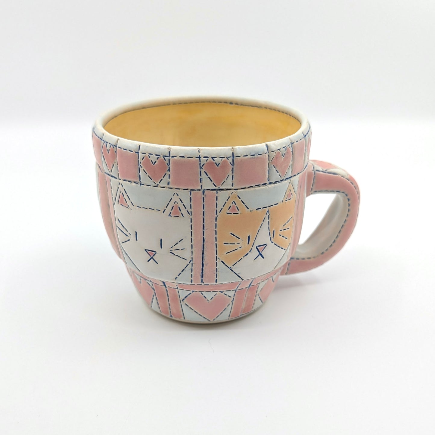 Quilted Mug - Dark Blue Stitching