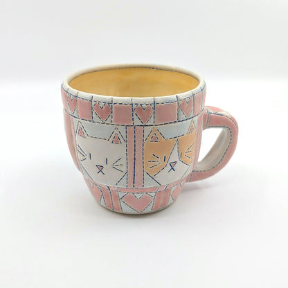 Quilted Mug - Dark Blue Stitching