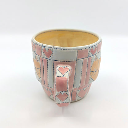 Quilted Mug - Dark Blue Stitching