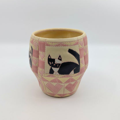 Quilted Mug - Pink and Yellow