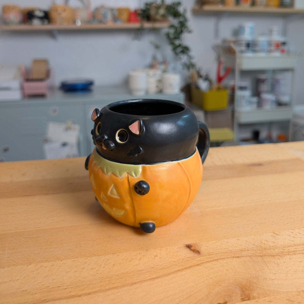 Pumpkin Cat Mug (Black)