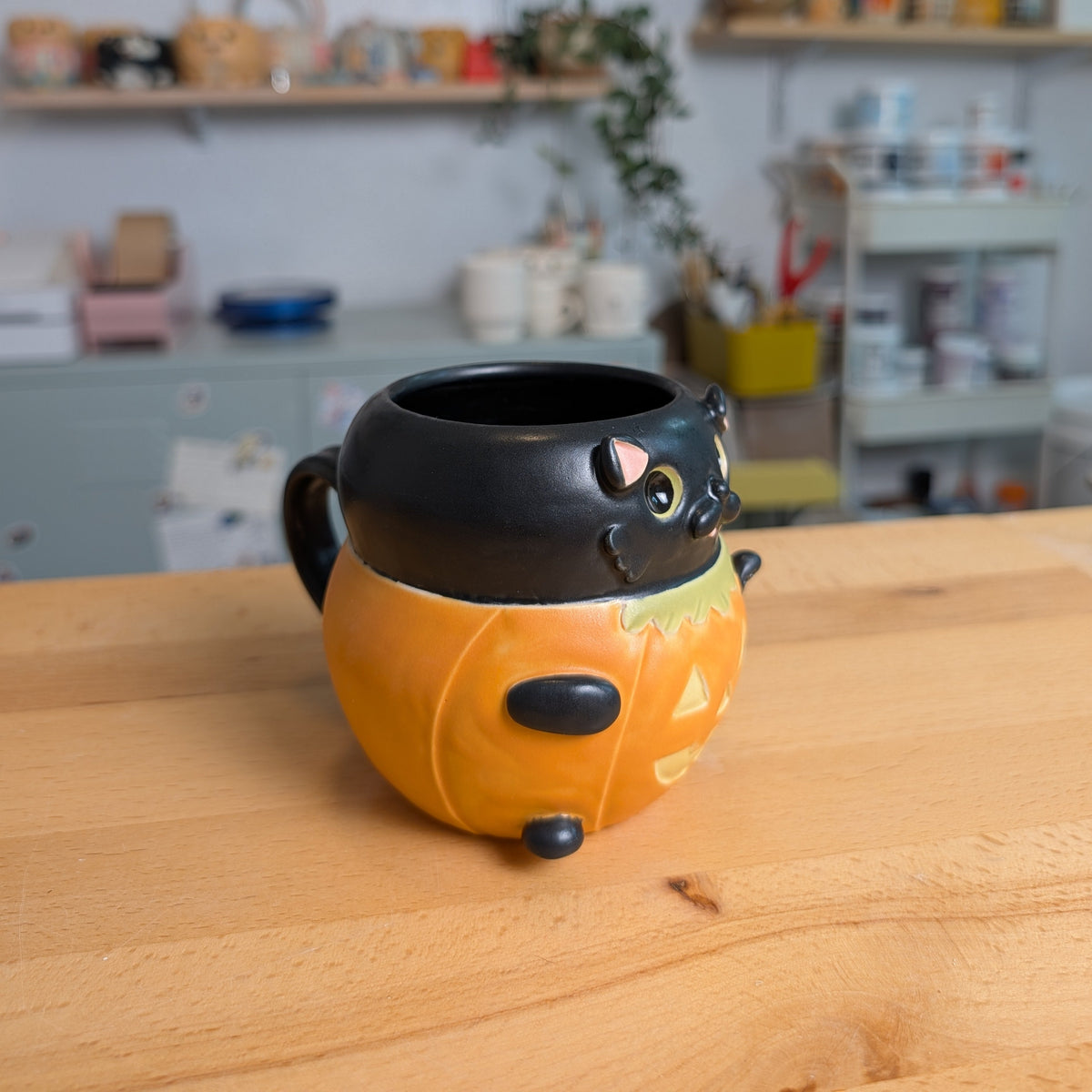 Pumpkin Cat Mug (Black)