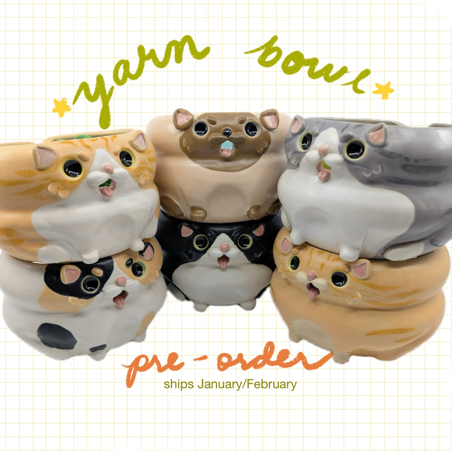 *PRE-ORDER* - Blaaaagh! Cat Yarn Bowl (Ships January-February)