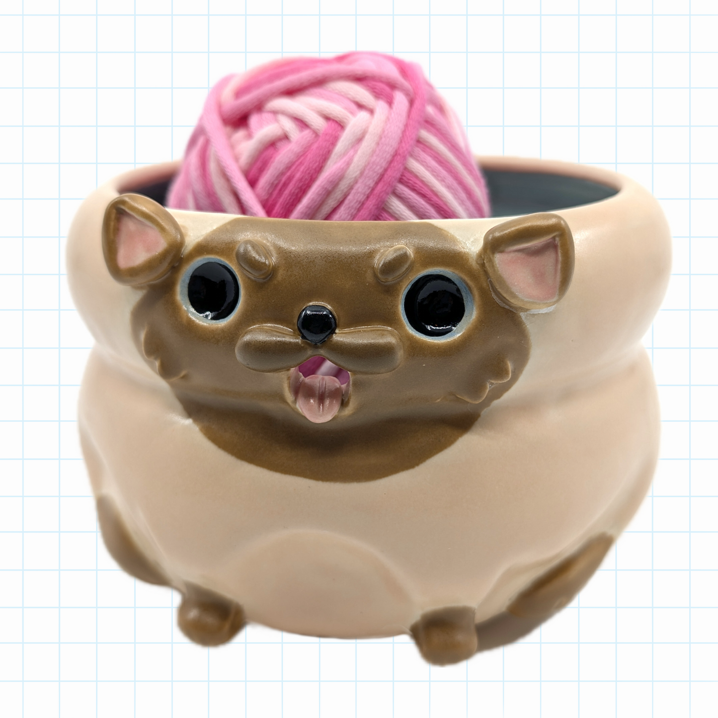 Blaaaagh! Cat Yarn Bowl (Siamese)